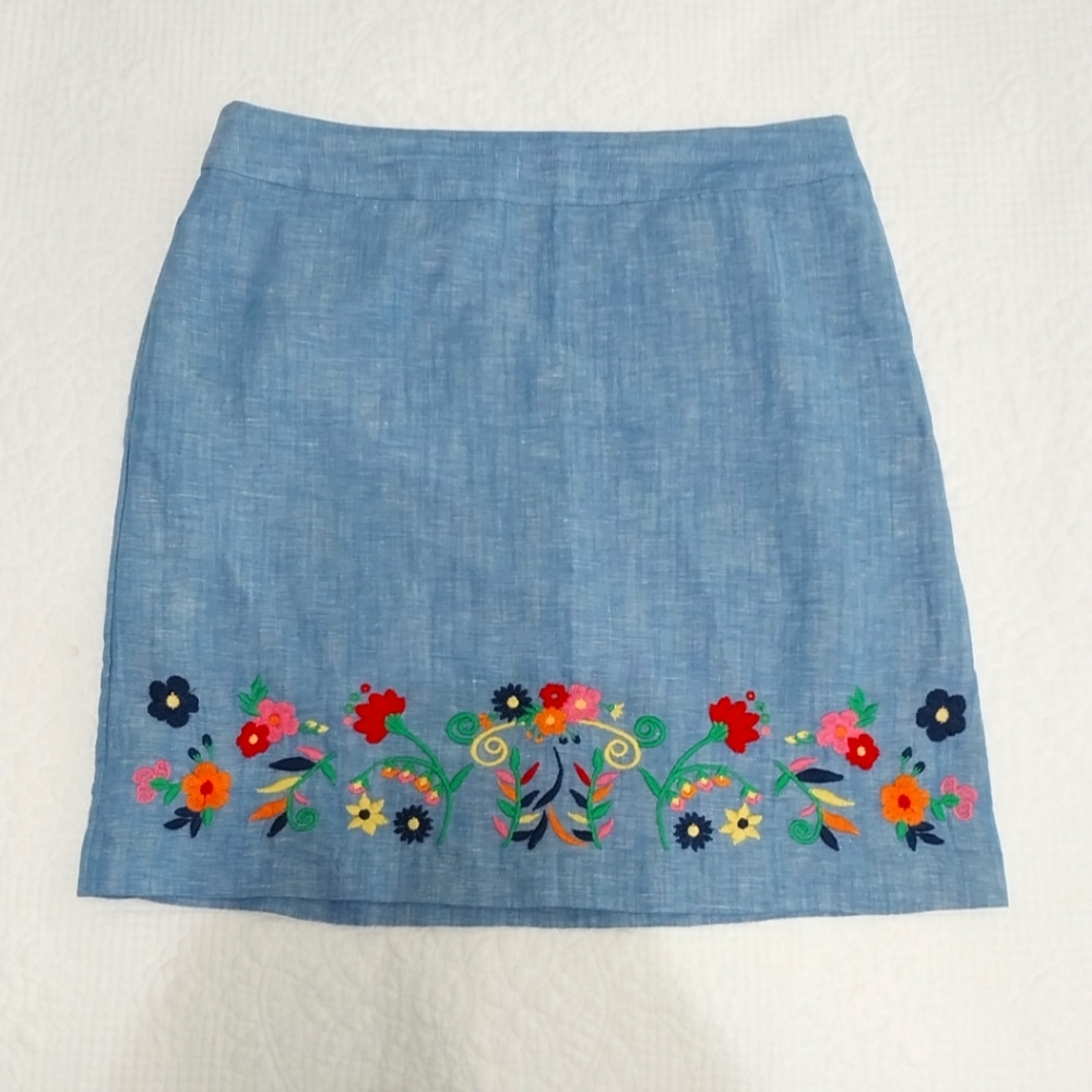 Talbots; 6P, Denim Skirt